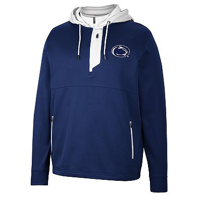 Men's Colosseum Navy Penn State Nittany Lions Luge 3.0 Quarter-Zip Hoodie