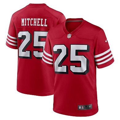 Men's Nike Elijah Mitchell Scarlet San Francisco 49ers Alternate Team Game Jersey