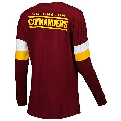 Women's New Era  Burgundy Washington Commanders Athletic Varsity Lightweight Lace-Up Long Sleeve T-Shirt