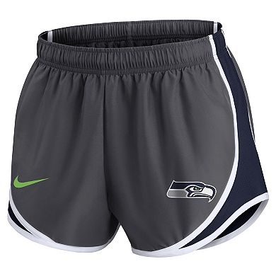 Women's Nike Charcoal Seattle Seahawks Logo Performance Tempo Shorts