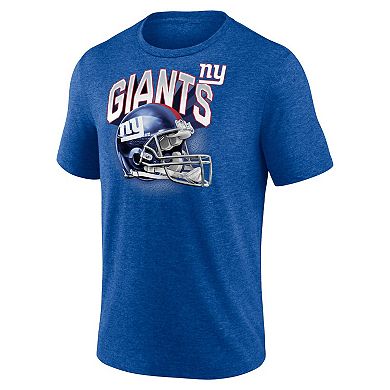 Men's Fanatics Branded Heathered Royal New York Giants End Around Tri-Blend T-Shirt