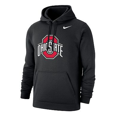 Men's Nike Black Ohio State Buckeyes Primary Logo Club Fleece Pullover Hoodie