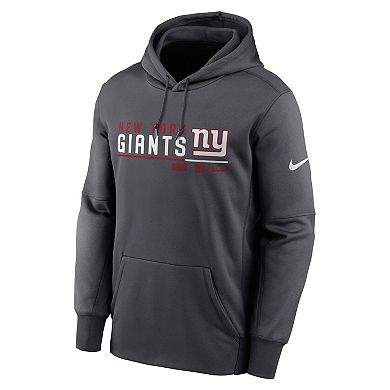 Men's Nike Anthracite New York Giants Prime Logo Name Split Pullover Hoodie