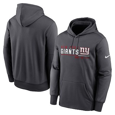 Men's Nike Anthracite New York Giants Prime Logo Name Split Pullover Hoodie