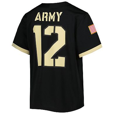 Youth Nike #12 Black Army Black Knights 1st Armored Division Old Ironsides Untouchable Football Jersey