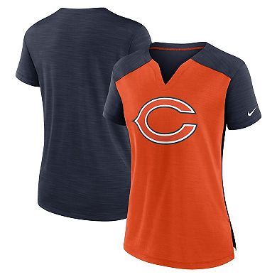 Women's Nike Orange/Navy Chicago Bears Impact Exceed Performance Notch Neck T-Shirt