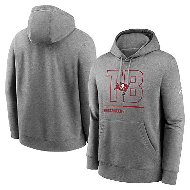 Men's Nike Heathered Gray Tampa Bay Buccaneers City Code Club Fleece Pullover Hoodie