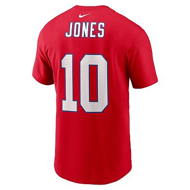 Men's Nike Mac Jones Red New England Patriots Alternate Player Name & Number T-Shirt