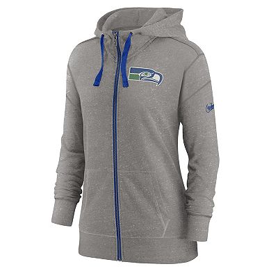 Women's Nike Heather Charcoal Seattle Seahawks Gym Vintage Full-Zip Hoodie