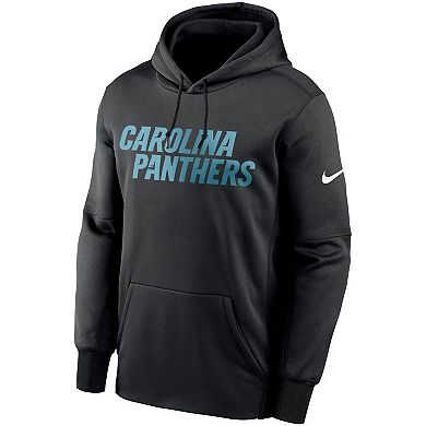 Men's Nike Black Carolina Panthers Fan Gear Wordmark Performance Pullover Hoodie