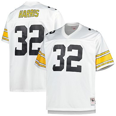 Men's Mitchell & Ness Franco Harris White Pittsburgh Steelers Big & Tall 1976 Retired Player Replica Jersey