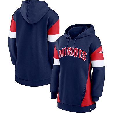 Women's Fanatics Branded Navy/Red New England Patriots Lock It Down Pullover Hoodie