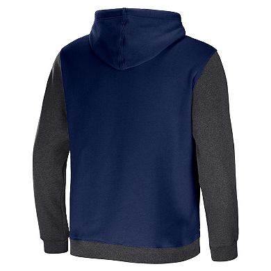 Men's NFL x Darius Rucker Collection by Fanatics Navy/Charcoal New England Patriots Colorblock Pullover Hoodie