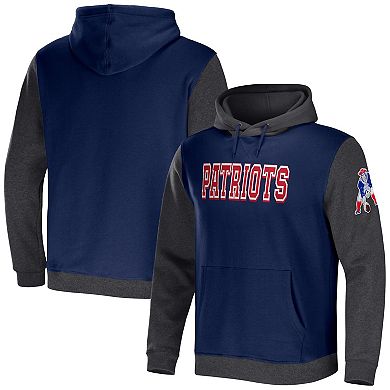 Men's NFL x Darius Rucker Collection by Fanatics Navy/Charcoal New England Patriots Colorblock Pullover Hoodie