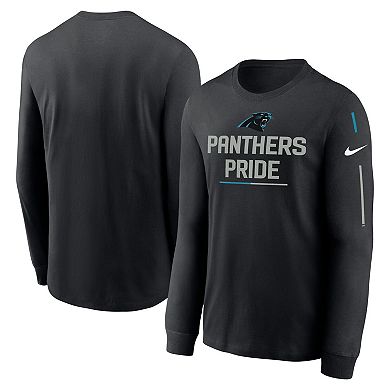 Men's Nike Black Carolina Panthers Team Slogan Long Sleeve T-Shirt