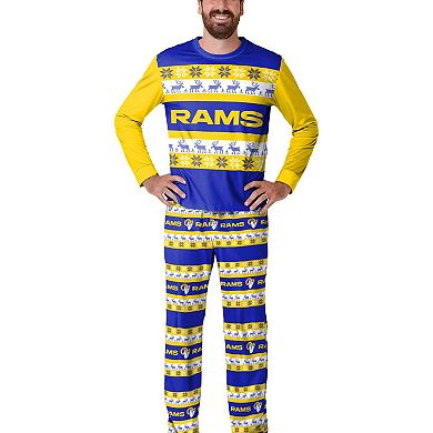 Men's FOCO Royal Los Angeles Rams Team Ugly Pajama Set