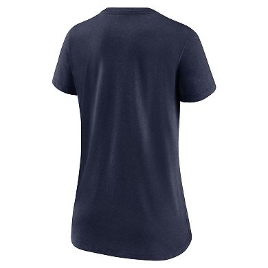 Women's Nike Heathered Navy Denver Broncos Lock Up Tri-Blend V-Neck T-Shirt