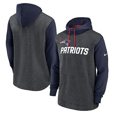 Men's Nike Heathered Charcoal/Navy New England Patriots Surrey Legacy Pullover Hoodie