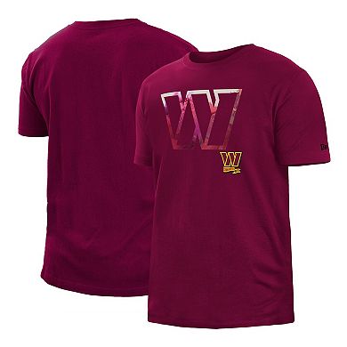 Men's New Era Burgundy Washington Commanders 2022 Sideline Ink Dye T-Shirt