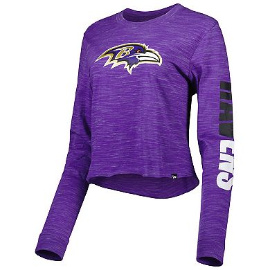 Women's New Era Purple Baltimore Ravens Crop Long Sleeve T-Shirt