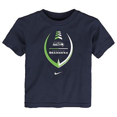 Toddler Nike College Navy Seattle Seahawks Football Wordmark T-Shirt