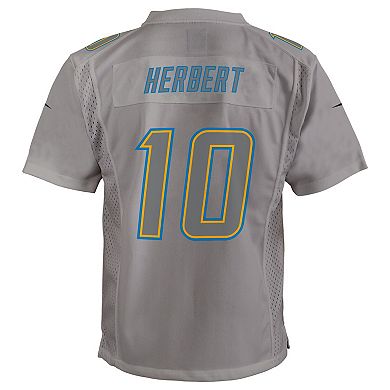 Youth Nike Justin Herbert Gray Los Angeles Chargers Atmosphere Game Jersey