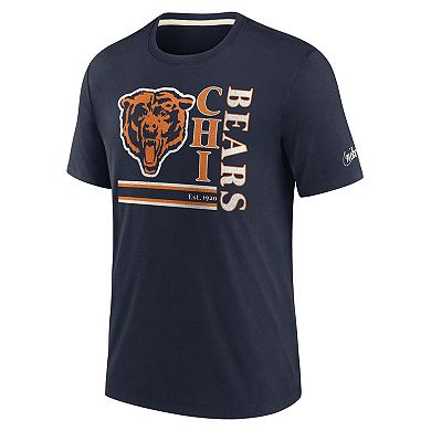 Men's Nike Navy Chicago Bears Wordmark Logo Tri-Blend T-Shirt