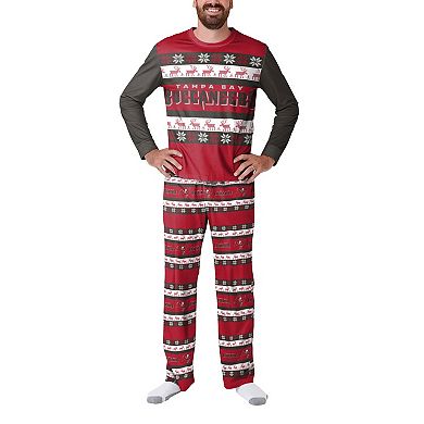 Men's FOCO Red Tampa Bay Buccaneers Team Ugly Pajama Set