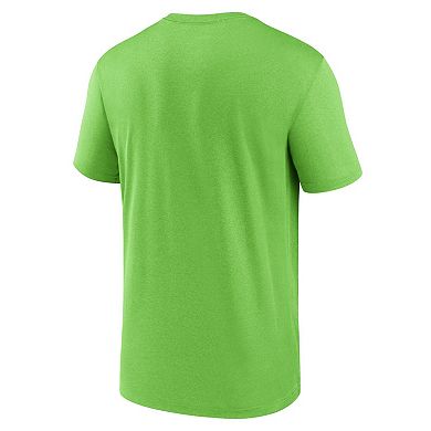 Men's Nike Neon Green Seattle Seahawks Horizontal Lockup Legend Performance T-Shirt