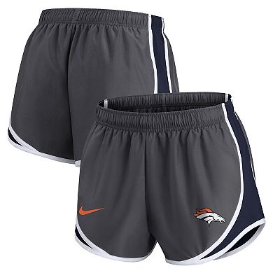 Women's Nike Charcoal Denver Broncos Logo Performance Tempo Shorts