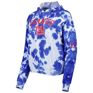 Women's New Era Royal New York Giants Cloud Dye Fleece Pullover Hoodie