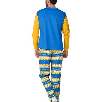 Men's FOCO Powder Blue Los Angeles Chargers Team Ugly Pajama Set