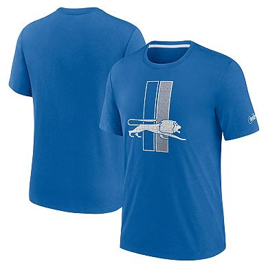 Men's Nike Blue Detroit Lions Playback Logo Tri-Blend T-Shirt