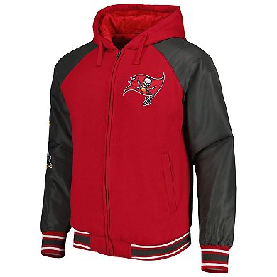 Men's G-III Sports by Carl Banks Red Tampa Bay Buccaneers Defender Raglan Full-Zip Hoodie Varsity Jacket