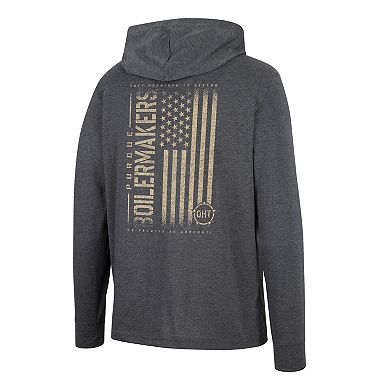 Men's Colosseum Charcoal Purdue Boilermakers Team OHT Military Appreciation Hoodie Long Sleeve T-Shirt