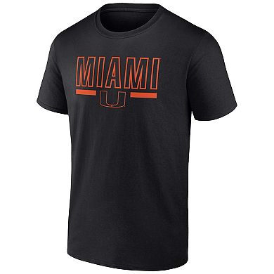 Men's Fanatics Branded Black Miami Hurricanes Classic Inline Team T-Shirt