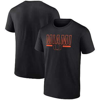 Men's Fanatics Branded Black Miami Hurricanes Classic Inline Team T-Shirt