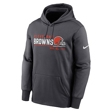 Men's Nike Anthracite Cleveland Browns Prime Logo Name Split Pullover Hoodie
