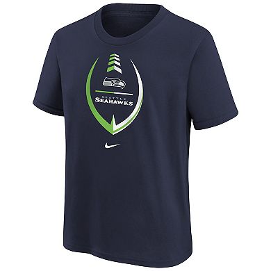 Youth Nike College Navy Seattle Seahawks Icon Football T-Shirt