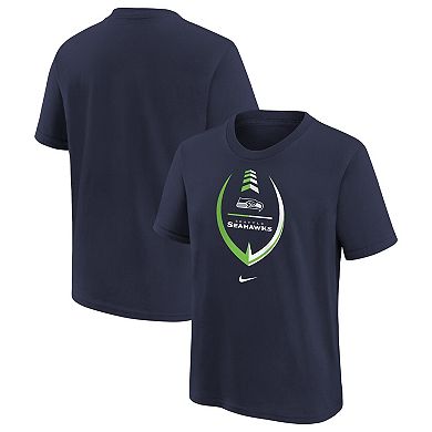 Youth Nike College Navy Seattle Seahawks Icon Football T-Shirt