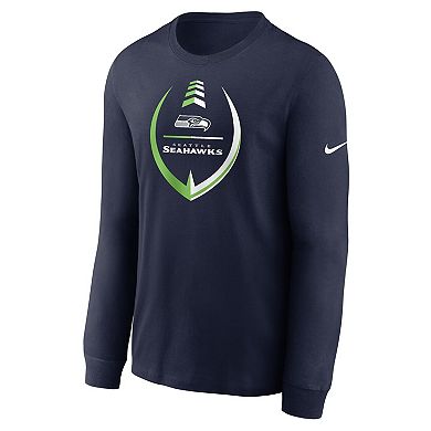 Men's Nike College Navy Seattle Seahawks Icon Legend Long Sleeve Performance T-Shirt