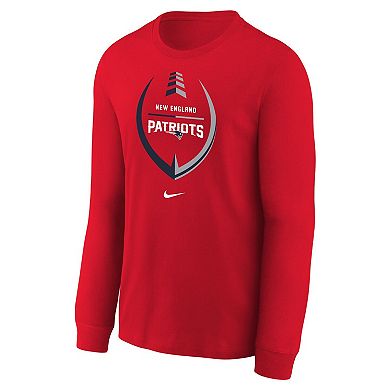 Toddler Nike Red New England Patriots Icon Long Sleeve T-Shirt