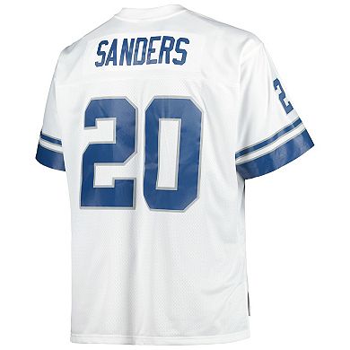 Men's Mitchell & Ness Barry Sanders White Detroit Lions Big & Tall 1996 Retired Player Replica Jersey