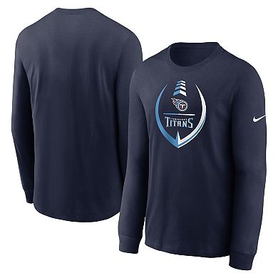 Men's Nike Navy Tennessee Titans Icon Legend Logo Performance Long Sleeve T-Shirt