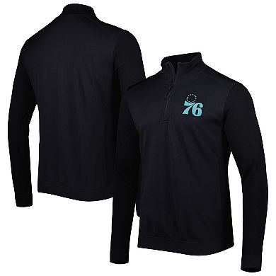 Men's Levelwear Black Philadelphia 76ers Nano Engineered Knit Fabric Quarter-Zip Jacket