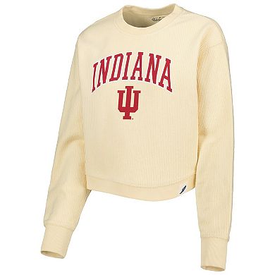 Women's League Collegiate Wear Cream Indiana Hoosiers Classic Campus Corded Timber Sweatshirt