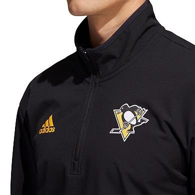 Men's adidas Black Pittsburgh Penguins Quarter-Zip Jacket
