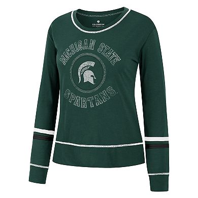 Women's Colosseum Green Michigan State Spartans Heathrow Super Soft Long Sleeve T-Shirt