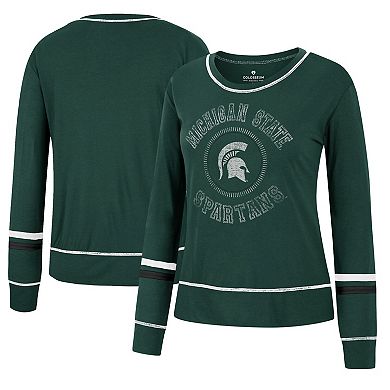 Women's Colosseum Green Michigan State Spartans Heathrow Super Soft Long Sleeve T-Shirt