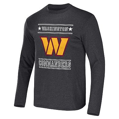 Men's NFL x Darius Rucker Collection by Fanatics Heathered Charcoal Washington Commanders Long Sleeve T-Shirt